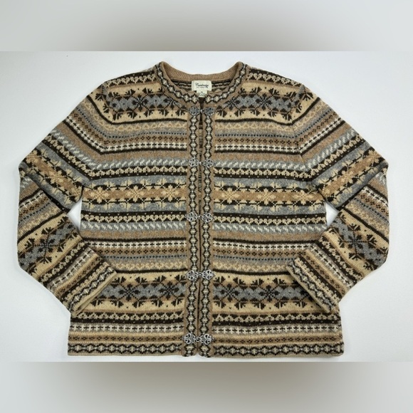 Cambridge Dry Goods 100% Wool Nordic Hook Buckle Sweater Womens Medium - Picture 1 of 9
